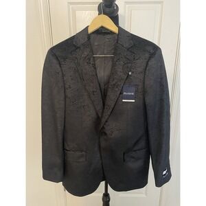 Banks Dinner Tuxedo Jacket Black Damask Men's 38R Slim Fit NWT‎ Formal Black Tie